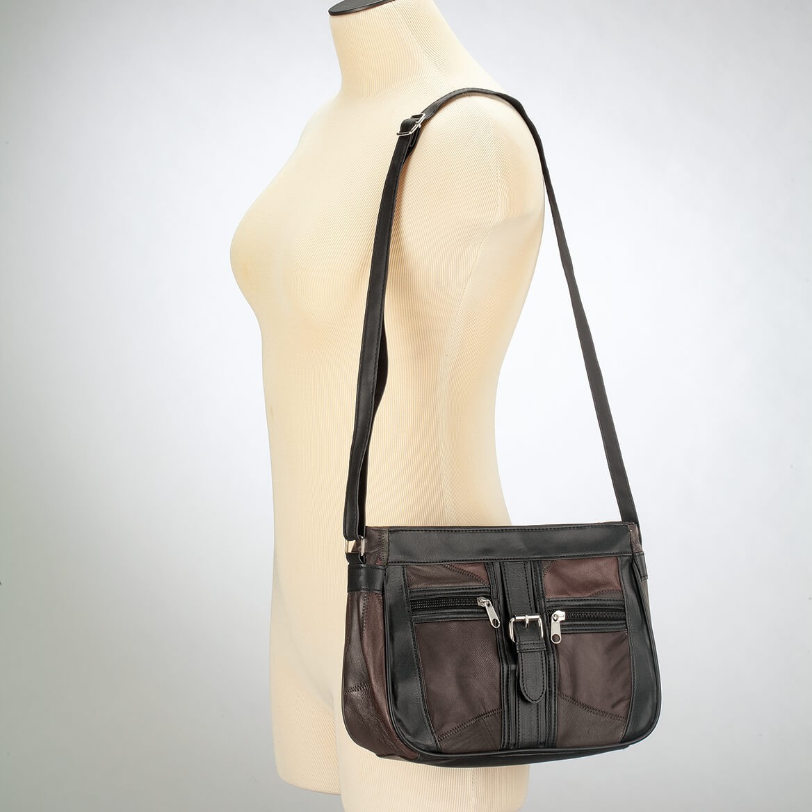 ショルダーバッグ・ポシェット ^MUCENT^ Top Signature Side Patch Leather Shoulder Bag Unise Black Multi-Color Patch Leather Shoulder Bag | eBay