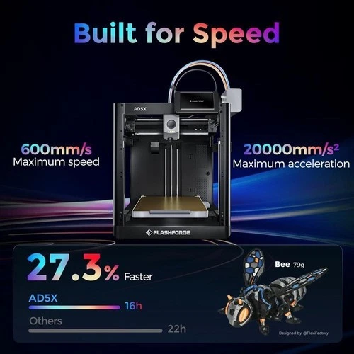 FLASHFORGE 3D Printer Adventurer 5X Core XY High Speed Printing Multi-Color AD5X - Image 3 of 4