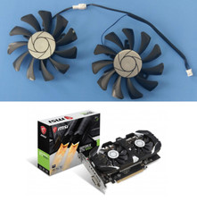 Pair Fans For MSI GTX 1050 Ti 2GT 1050TI 4GT OC HA8010H12F-Z New 75mm 2pin