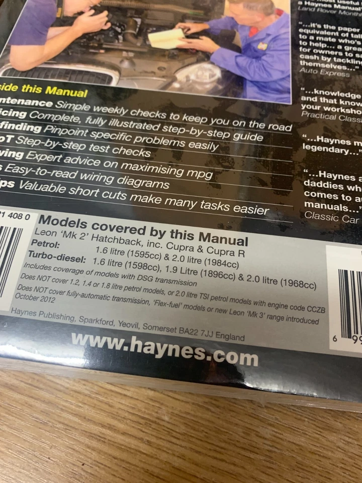 Seat Leon MK2 Cupra Haynes Workshop Repair Manual NEW Still In Wrapper - Image 3 of 3