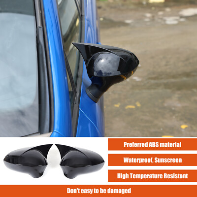 For Seat Leon MK2 2009-2012 Ibiza MK4 Side Mirror Cover Cap Trim Gloss Black