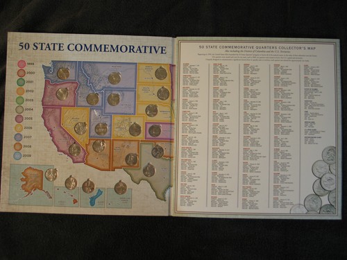 Complete P & D Uncirculated 50 State & Territories Quarter Collector's Map album - Picture 4 of 9