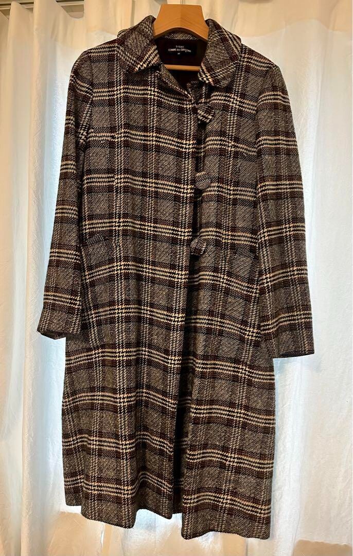 tricot COMME des GARCONS Plaid Coat M 55% Rayon 40% Wool 5% Silk