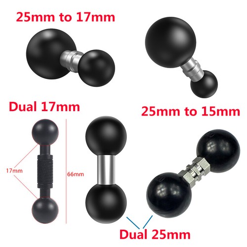 1 Composite Dual 15mm/17mm/25mm garmin- to for Adapter 25mm GPS Mounting Ball - Photo 1/10