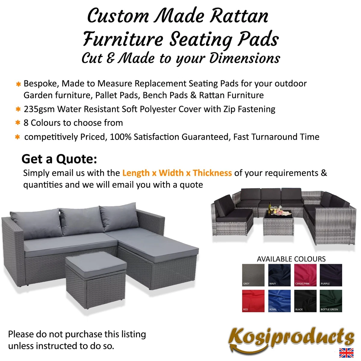 Bespoke clearance cushion pads