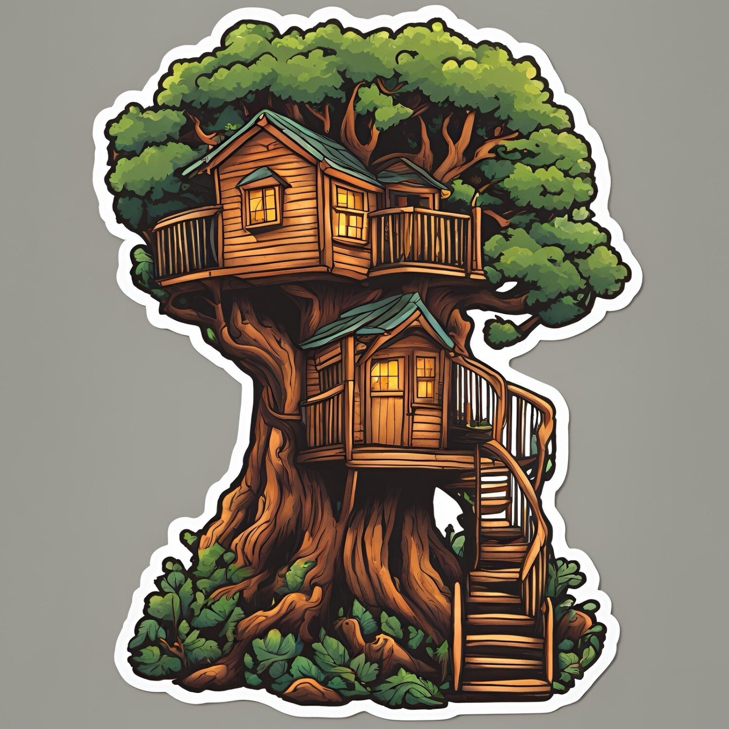 3x1.7” Two Storey Treehouse AMAZING STICKER!