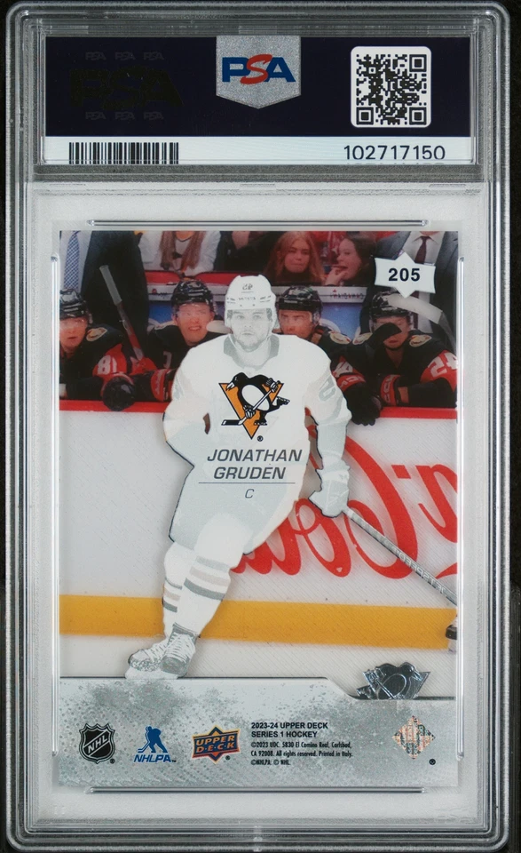 Upper Deck Young Guns Clear Cut Jonathan Gruden PSA 9 Penguins - Image 2 of 2
