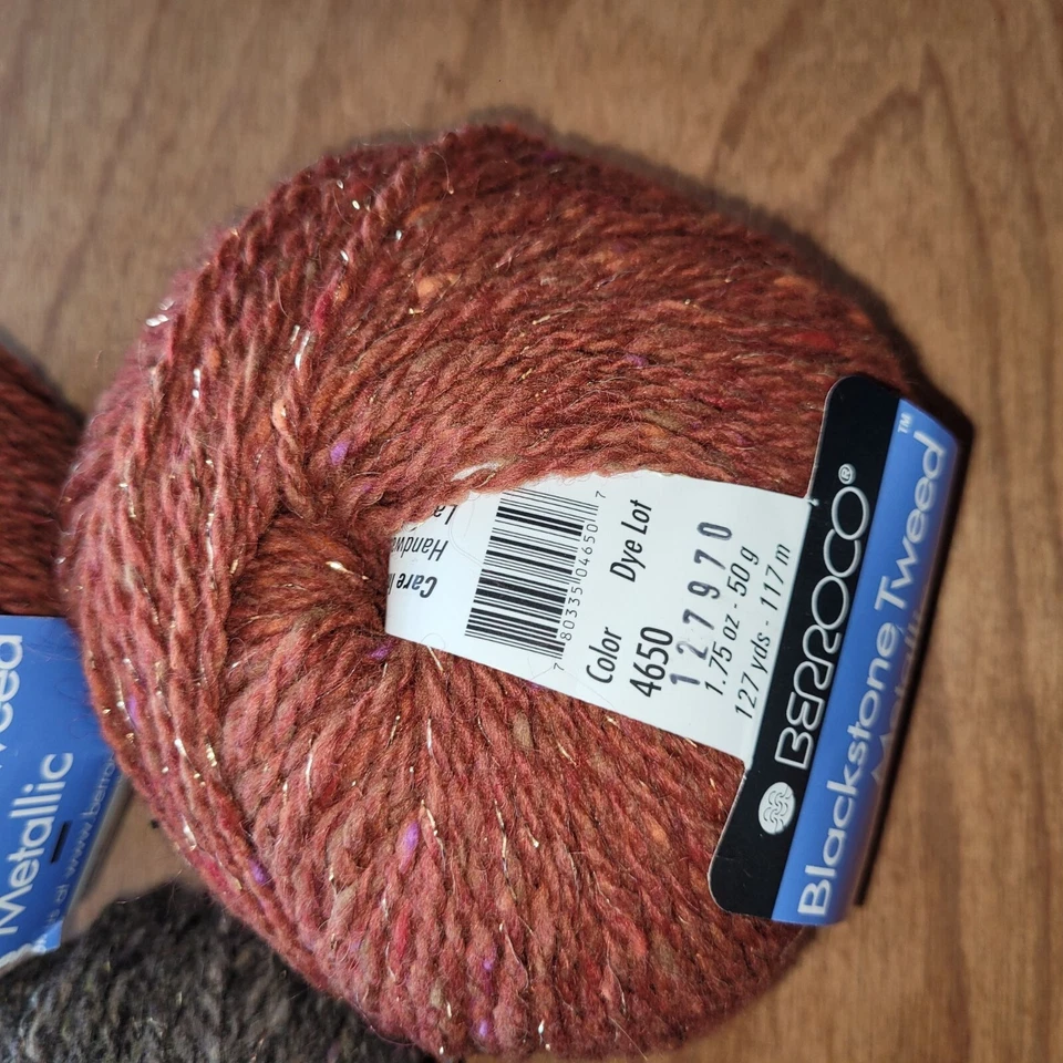 Berroco Blackstone Tweed Metalizado Lana Mohair Mezcla de Angora Mediano Tamaño 4 Lote de 3 Foto 4 de 4