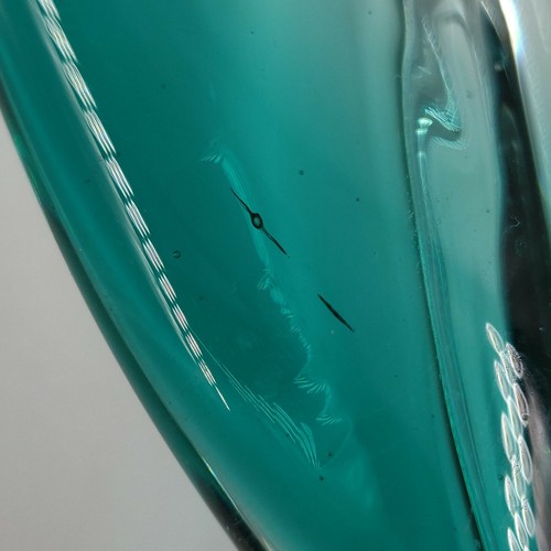 Vintage Murano Art Glass Aqua Blue Ashtray Trinket Dish Candle Candy Dish - Picture 8 of 12