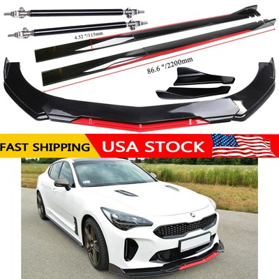 For KIA Stinger Front Bumper Lip Splitter Spoiler 86.6 Side Skirt Extension