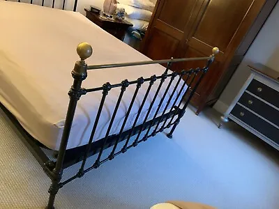 Buy Victorian Antique Iron And Brass Bed - 5' Rare Winfield 1865 - Best Quality 