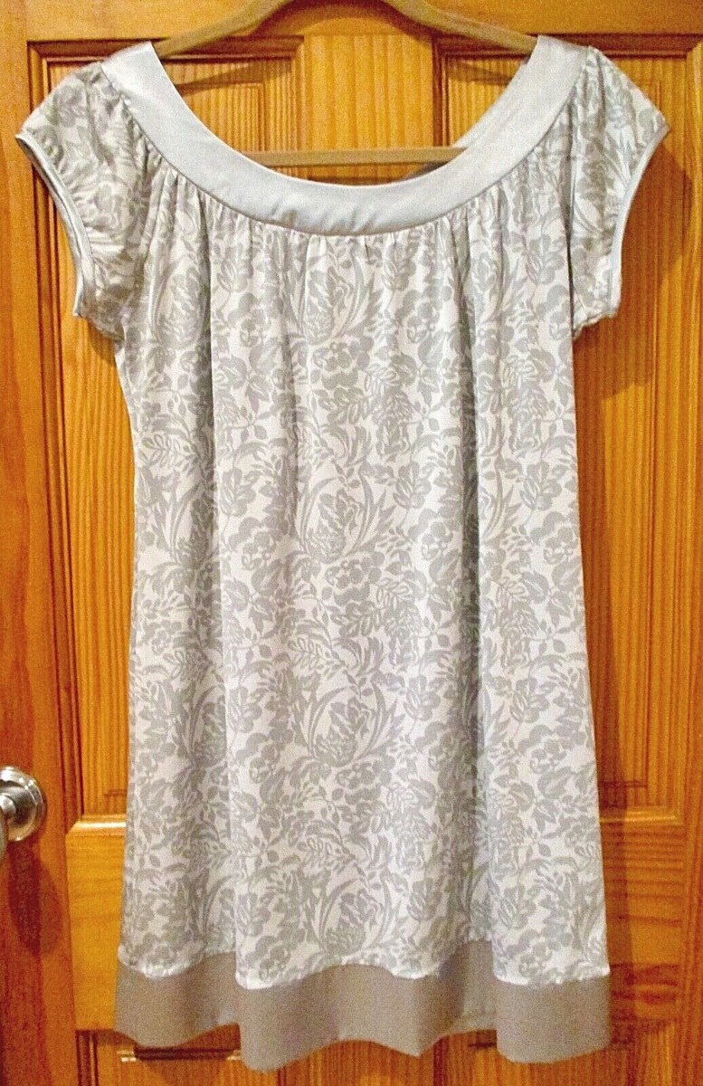 Gray Satin Look Peasant Women's Dress, Sz S | eBay