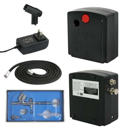 New Airbrush Kit Compressor Nail Art Tattoo Dual-Action Spay Air Brush Gun Set