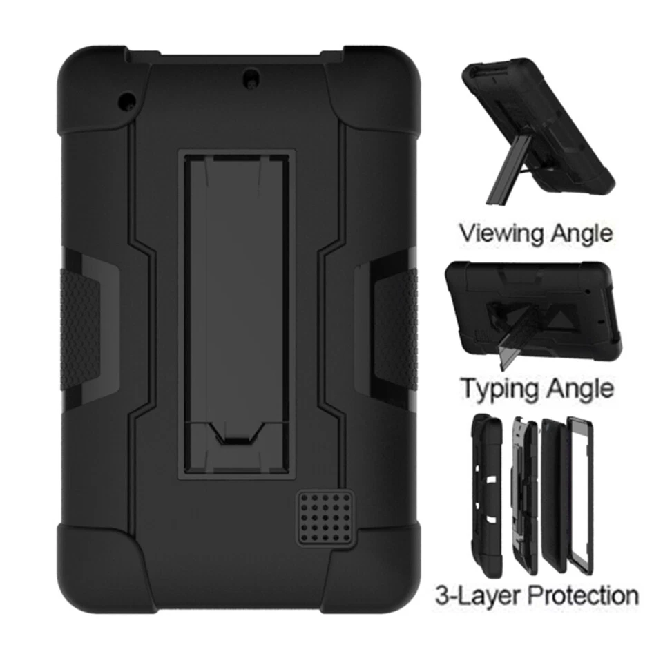 Estuche de 7 pulgadas resistente a prueba de golpes resistente con soporte construido para RCA Voyager Foto 4 de 4