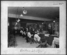 8" x 10" Photo 1896 7 Men in a Barber Shop, Philadelphia, Pa.
