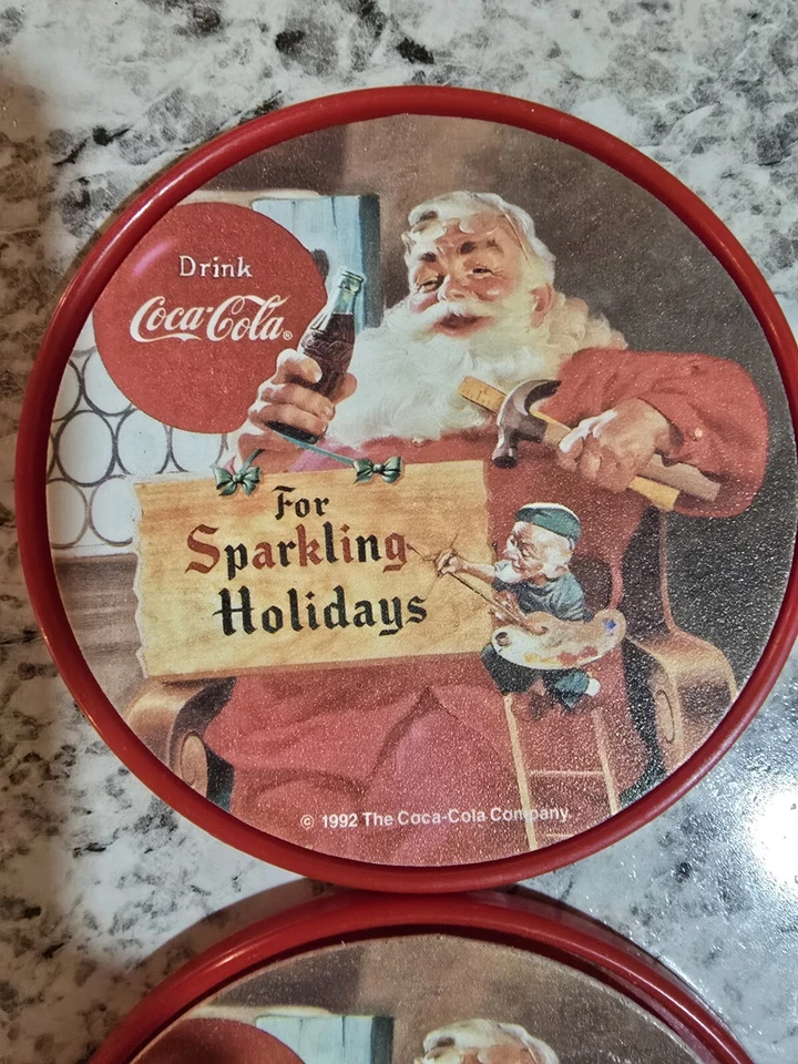 Coca-Cola Santa Coasters Sparkling Holidays Set of 5 Coasters - Image 2 of 4