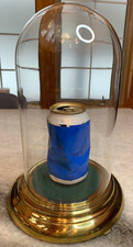 Vintage Gold Glass Dome Bell Jar/Cloche Specimen Display w/Micro Adjustable feet