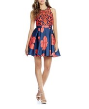 Terani Couture Embellished Floral Swing Dress. Size 2or6 Prom/Homecoming/Formal