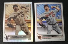 2022 Topps Chrome Alexander Wells Sepia Rookie Refractor Card+Base Baltimore O's
