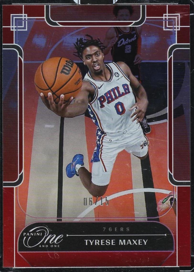 2023-24 Panini One and One - Tyrese Maxey #22 Red /15 for sale 