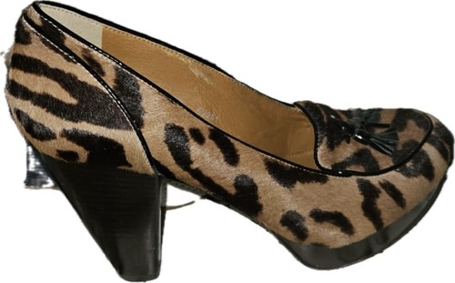 Madewell Leopard Calf Hair Tassel Loafer Pump Heels 7.5~ - Picture 4 of 7