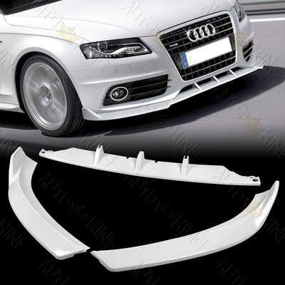 FIT 09-12 AUDI A4 B8 S-LINE PAINTED WHITE FRONT BUMPER BODY SPLITTER SPOILER LIP