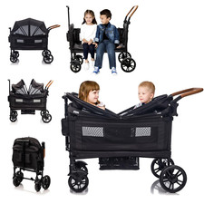 Lightweight Double Wagon Stroller for 2 Kids - Foldable Travel-Friendly