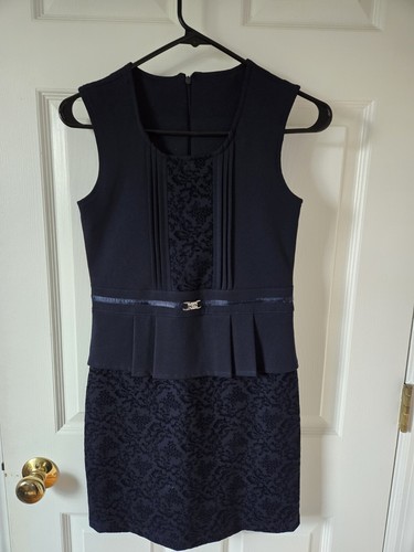 Elegant Formal Junior Dress, Knee Length, Dark Blue Size 12y - Picture 4 of 12