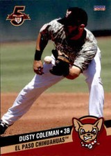 2018 EL Paso Chihuahuas Choice #5 Dusty Coleman Shawnee Kansas KS Baseball Card