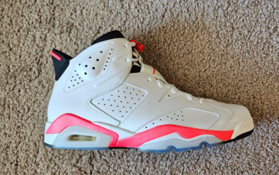 AIR JORDAN VI 6 RETRO NEW DS SIZE 12 WHITE INFRARED BLACK 384664