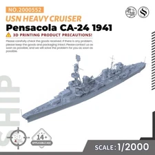 SSMODEL V2.0 1/2000 Military Model Kit USS Pensacola CA-24  Heavy Cruiser 1941