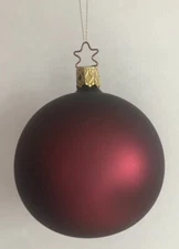 INGE GLAS/Merck OLD WORLD CHRISTMAS ORNAMENTS-Set of 12- SILK BURGUNDY -VINTAGE!