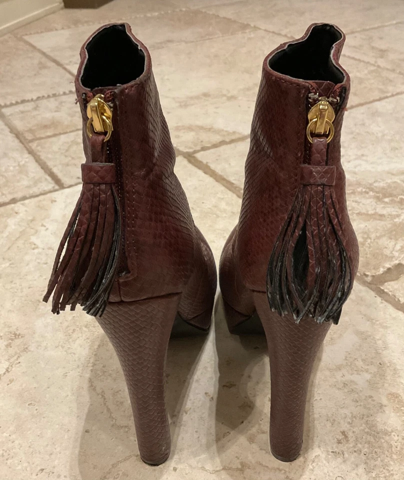 ¡NUEVO! Victoria's Secret Colin Stuart Oxblood Stiletto Plataforma Botines 8.5 Foto 3 de 4