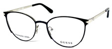 GUESS GU2665 001 NOS Black/Silver Women s Eyeglasses Frame 51-17-135