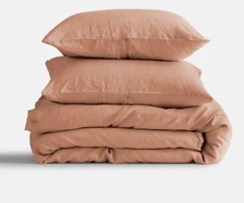 NWOT Quince Fulll Queen Duvet Cover Set Linen Desert Sunset