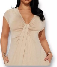 Fashion Nova Taupe Maxi Dress Size Medium