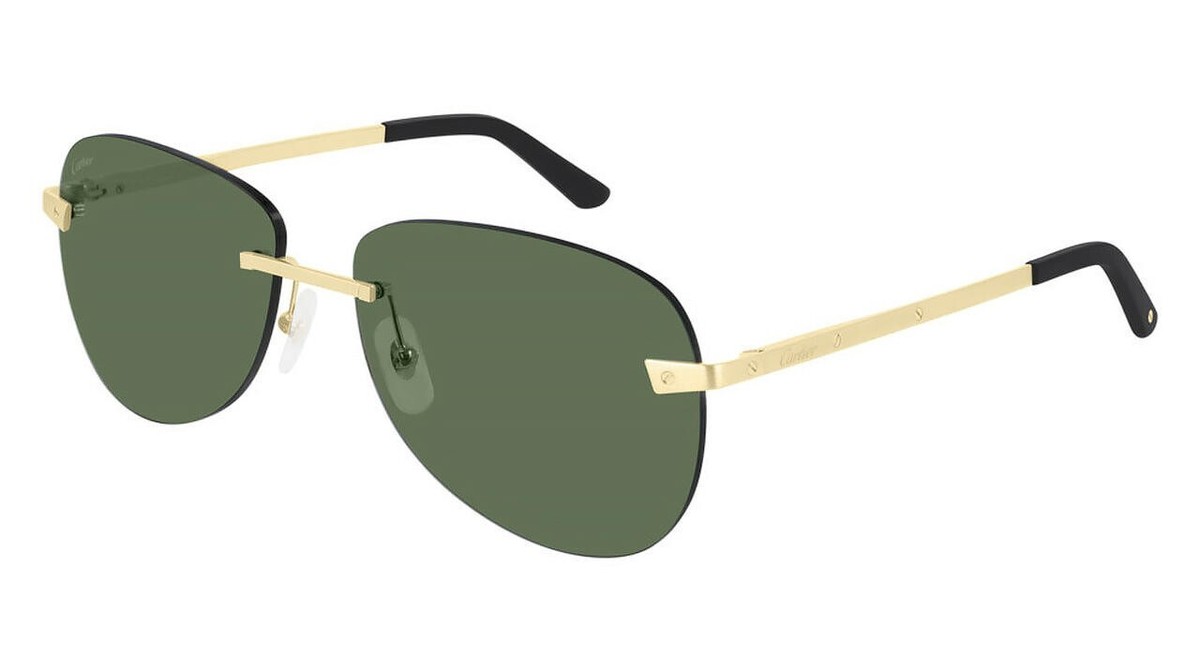 タレントカード cortis Cartier CT0364S 002 Gold Green Sunglasses - eye-oo.com