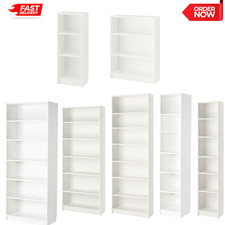 IKEA BILLY Bookcase White Shelf Unit Storage Rack Adjustable Multiple Sizes