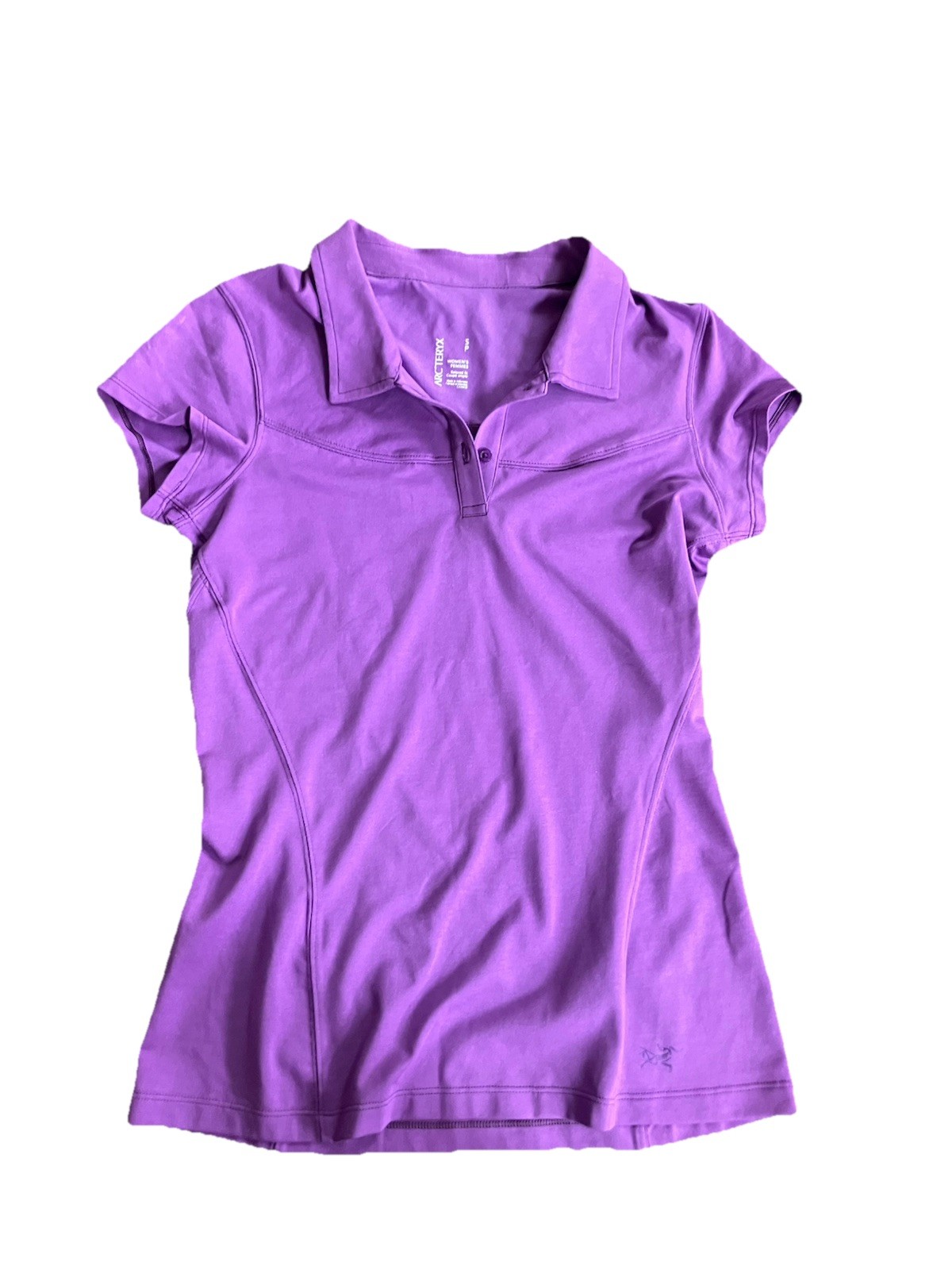 Polo Arc'Teryx donna relaxed fit coupè ampia manica corta viola taglia S