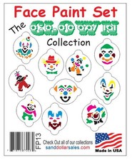 Face Paint Stencil Set Kit The Clown Collection FP13