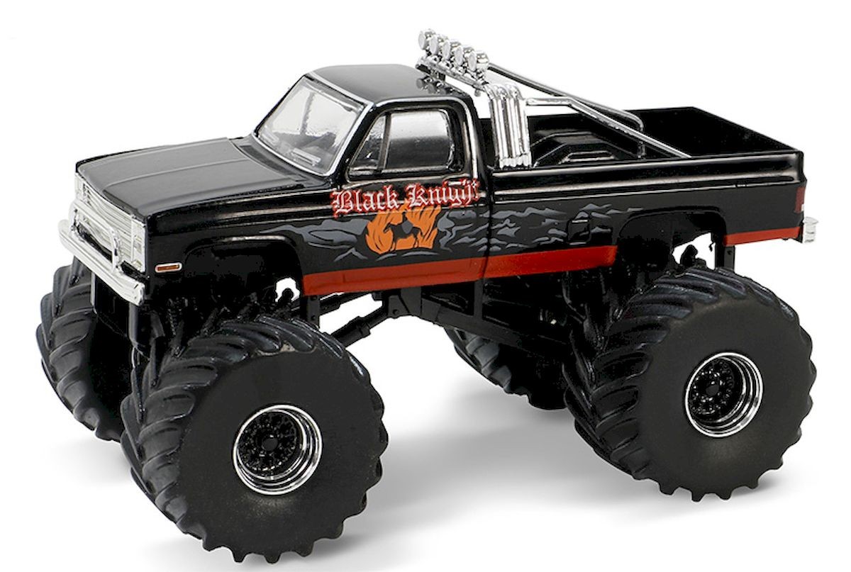 GreenLight 49150-C 1:64 Black Knight - 1987 Chevy Silverado Solid Pack - Kings o