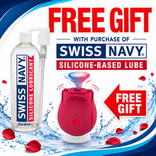 Swiss Navy Silicone Based Lubricant 4oz Free Rose For Her  Free Shipping