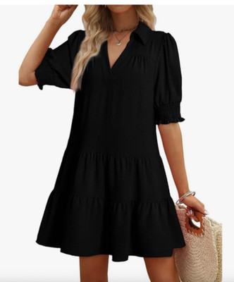 EUC Dokotoo Black Casual Dress 2XL w Collar Nice!