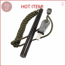 1/2 x 6 Inch Survival Drilled Flint Steel Fire Starter Ferrocerium Rod Kit with 