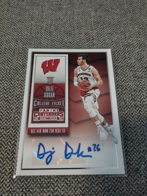 Duje Dukan University of Wisconsin Autograph 2015 Panini Contenders Draft Picks