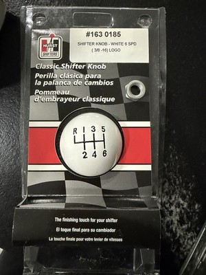 White 6speed Manual Shift Knob Hurst 3/8 -16