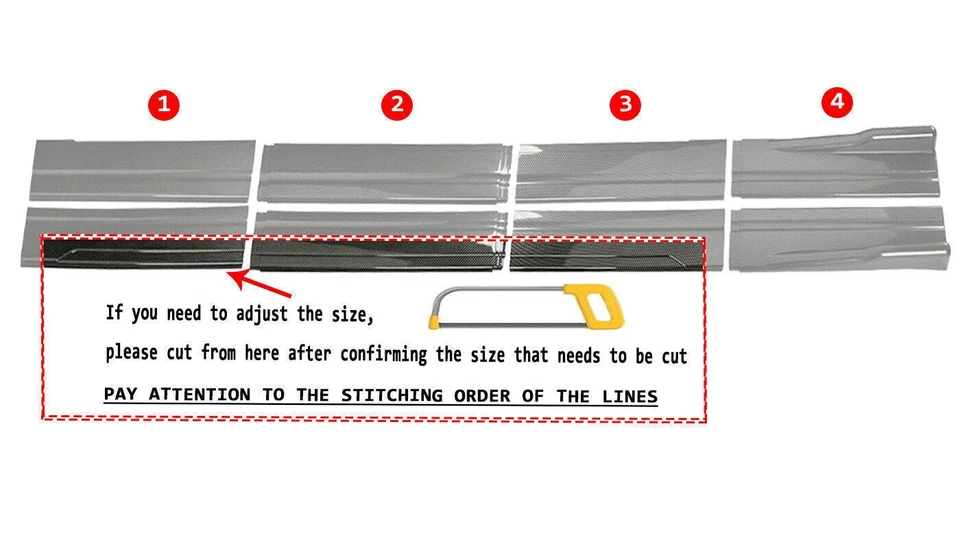 For Acura TL Sedan Carbon Fiber Gloss Side Skirts Extension Splitter Diffuser US Foto 4 de 4