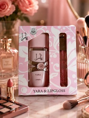 Yara Parfum Box Rosa 30 ml + Lipgloss Glitzer Arabisch 