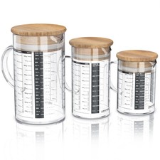 Arendo Messbecher Set Glas 1L 500ml 350ml Bam...