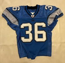 2005 DETROIT LIONS #36 VERNON FOX GAME WORN PRO CUT SIZE 44 JERSEY REEBOK NFL